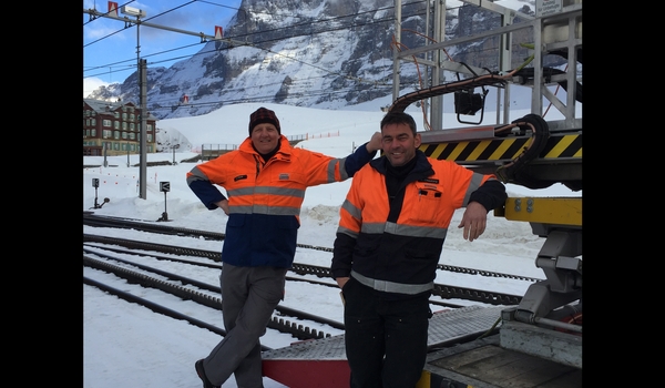 Erich Friedli (l.) and Adrian Castelberg at Kleine Scheidegg