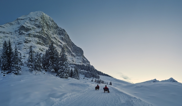 Das Skigebiet vor Eiger, Mönch und Jungfrau