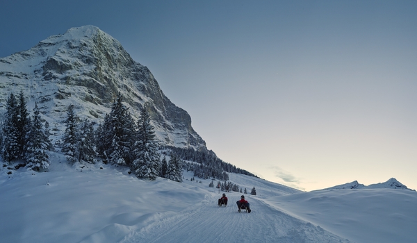 Das Skigebiet vor Eiger, Mönch und Jungfrau
