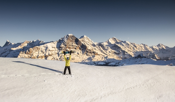 Das Skigebiet vor Eiger, Mönch und Jungfrau