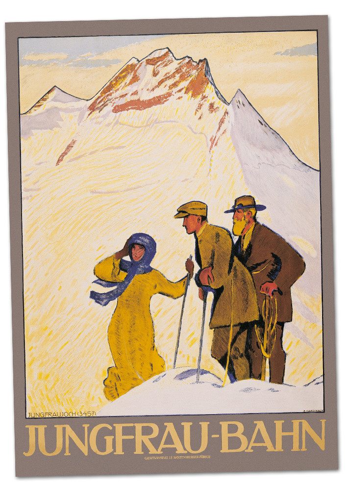 Nostalgic Poster Jungfraubahn - Hikers A2